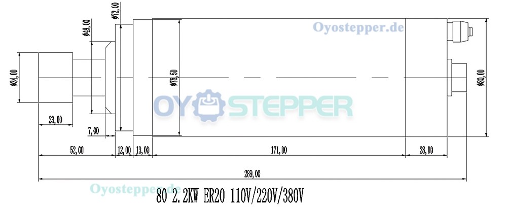 Wassergek&uuml;hltes CNC HF-Spindel-Set 2,2kW ER20 220V/380V 24000U/min mit K&uuml;hlwasserpumpe